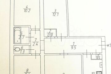 4-к квартира, 74 м², 1/9 эт.