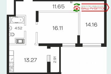 2-к квартира, 63 м², 14/19 эт.