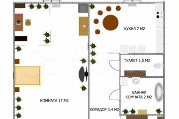 1-к квартира, 30 м², 1/9 эт.