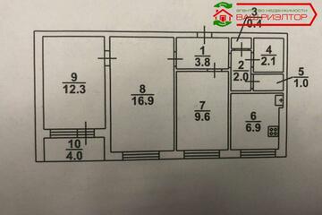 3-к квартира, 55 м², 6/9 эт.