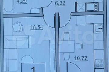 1-к квартира, 43 м², 3/22 эт.