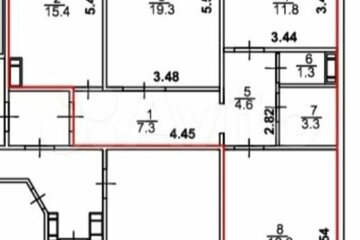 3-к квартира, 90 м², 4/10 эт.