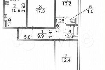 3-к квартира, 68 м², 8/10 эт.