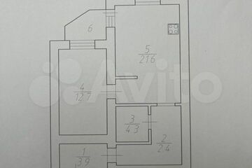 1-к квартира, 45 м², 1/6 эт.