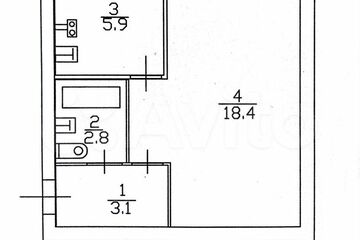 1-к квартира, 30 м², 5/5 эт.