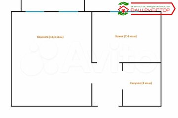 1-к квартира, 32 м², 4/5 эт.