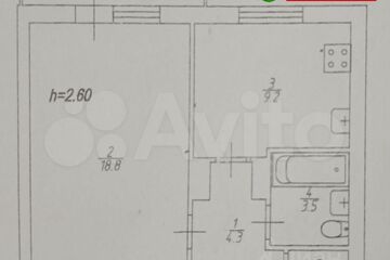 1-к квартира, 36 м², 4/9 эт.