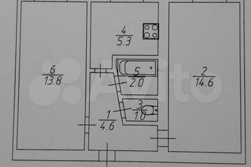 2-к квартира, 43 м², 1/5 эт.