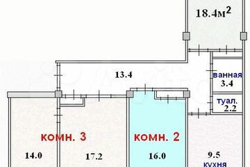 4-к квартира, 94,1 м², 5/5 эт.