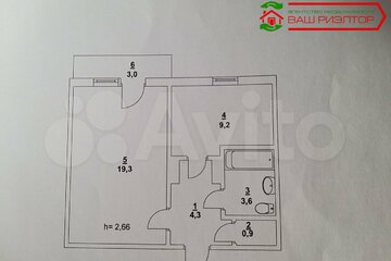 1-к квартира, 37 м², 2/9 эт.