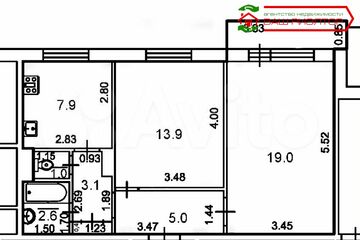 2-к квартира, 52 м², 3/9 эт.