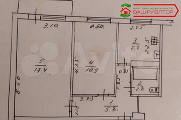 2-к квартира, 43 м², 5/5 эт.