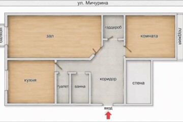 2-к квартира, 53,9 м², 9/9 эт.